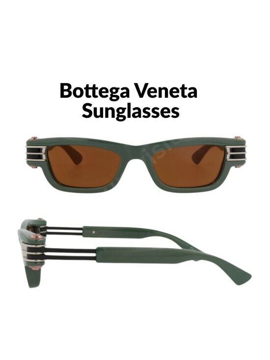 Mew Bottega Veneta BV1308S-003 Green Rectangular Sunglasses $1350+ tax main image 4